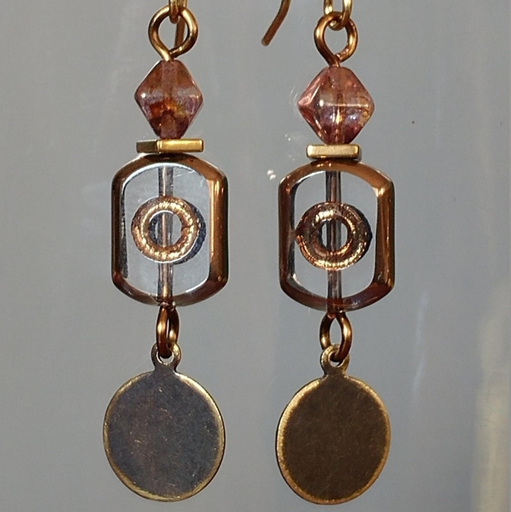 Handmade Boho Gold Brass Circle Earrings